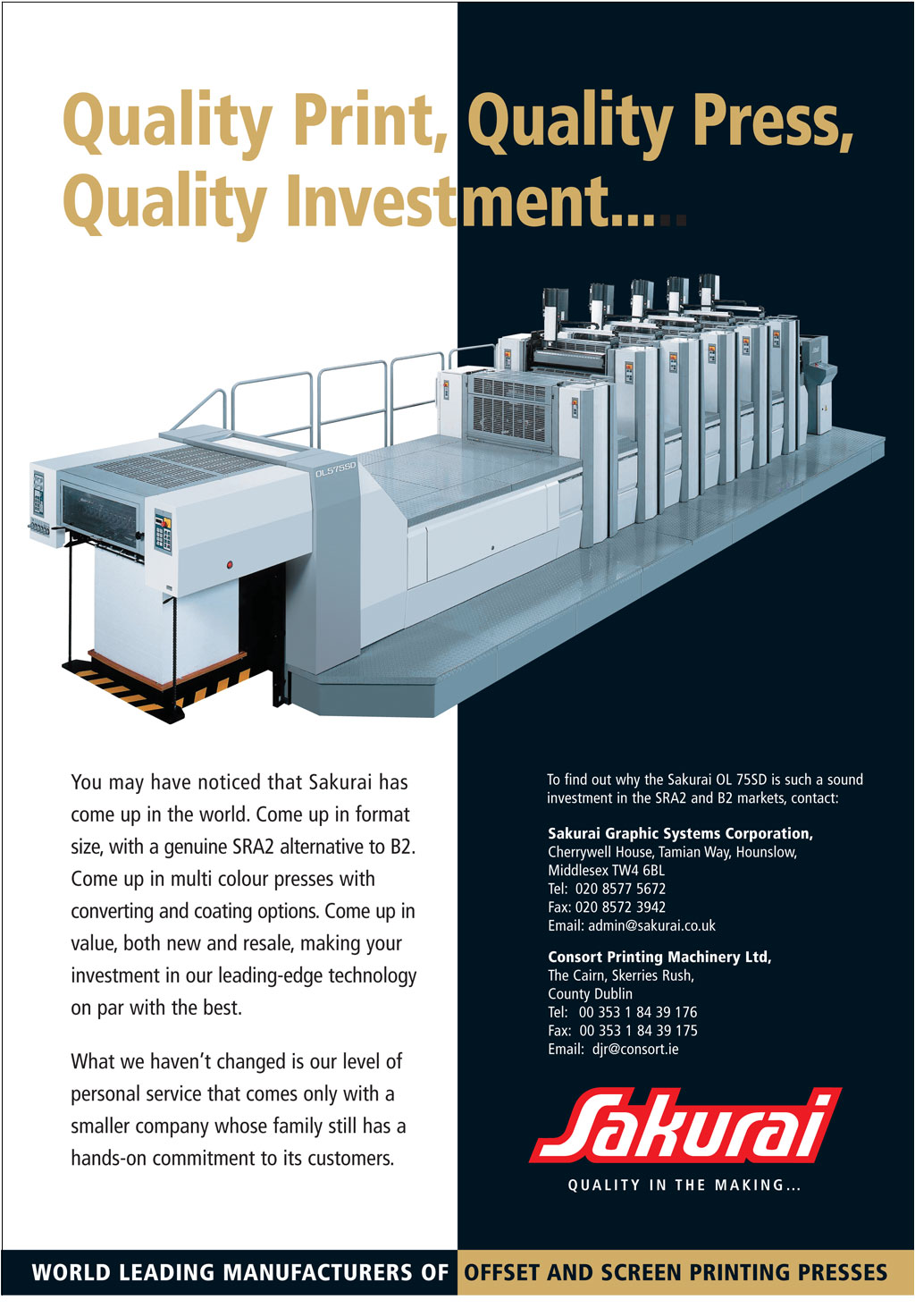 Sakurai OL 75SD Advertisment